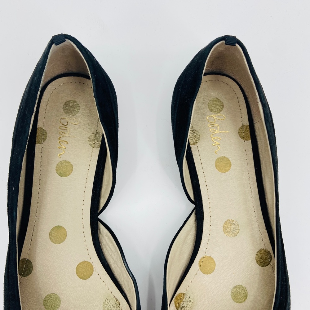 BODEN Black Velvet Velour Pointed D'Orsay Flat Shoes Size 39 - Picture 5 of 9